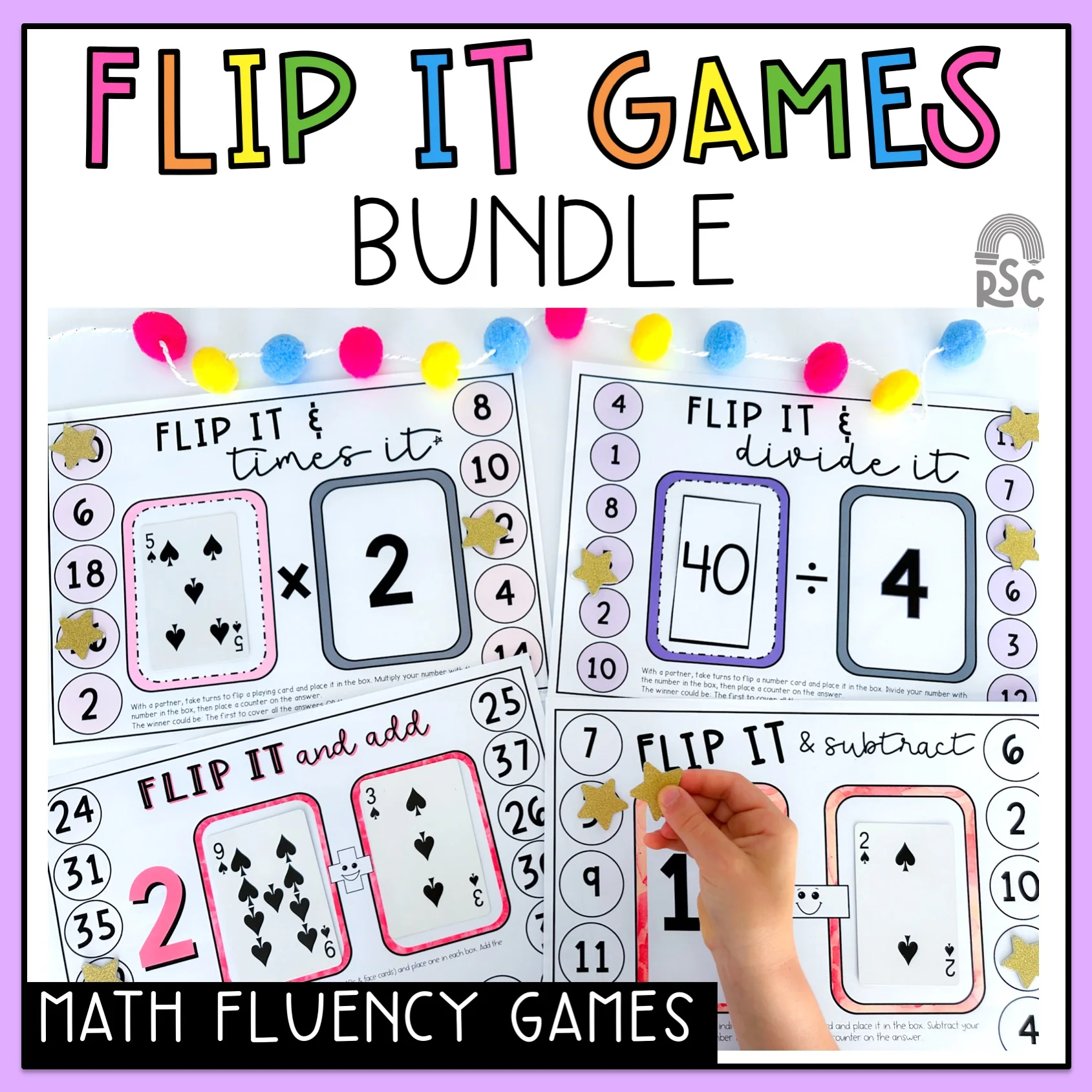 Fluency Flips Flip It Fluency Games BUNDLE - Addition, Subtraction, Multiplication ...